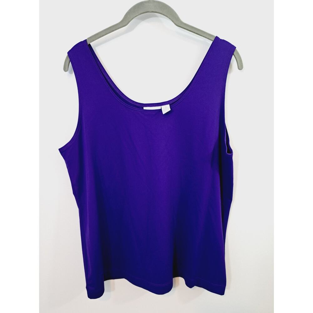 Chico's Women's 2 Piece Blouse Set Purple Sheer With Tank Size 3 XL - Picture 5 of 6